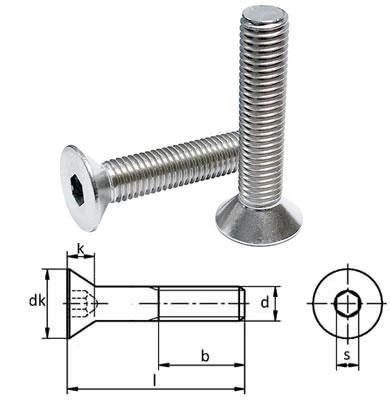 M 3X10 HB İMBUS CİVATA İNOX A2-70 304 KALİTE DIN 7991